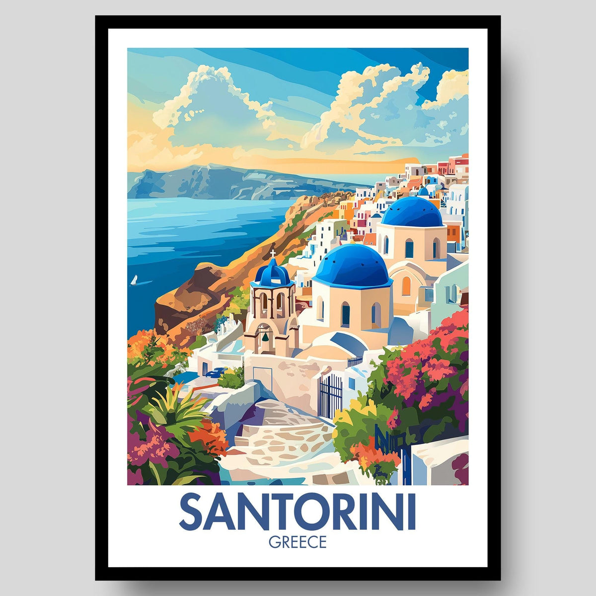 Santorini Poster - WanderWall