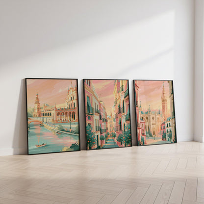 Seville Set of 3 Posters | Seville Gallery Wall Art - WanderWall