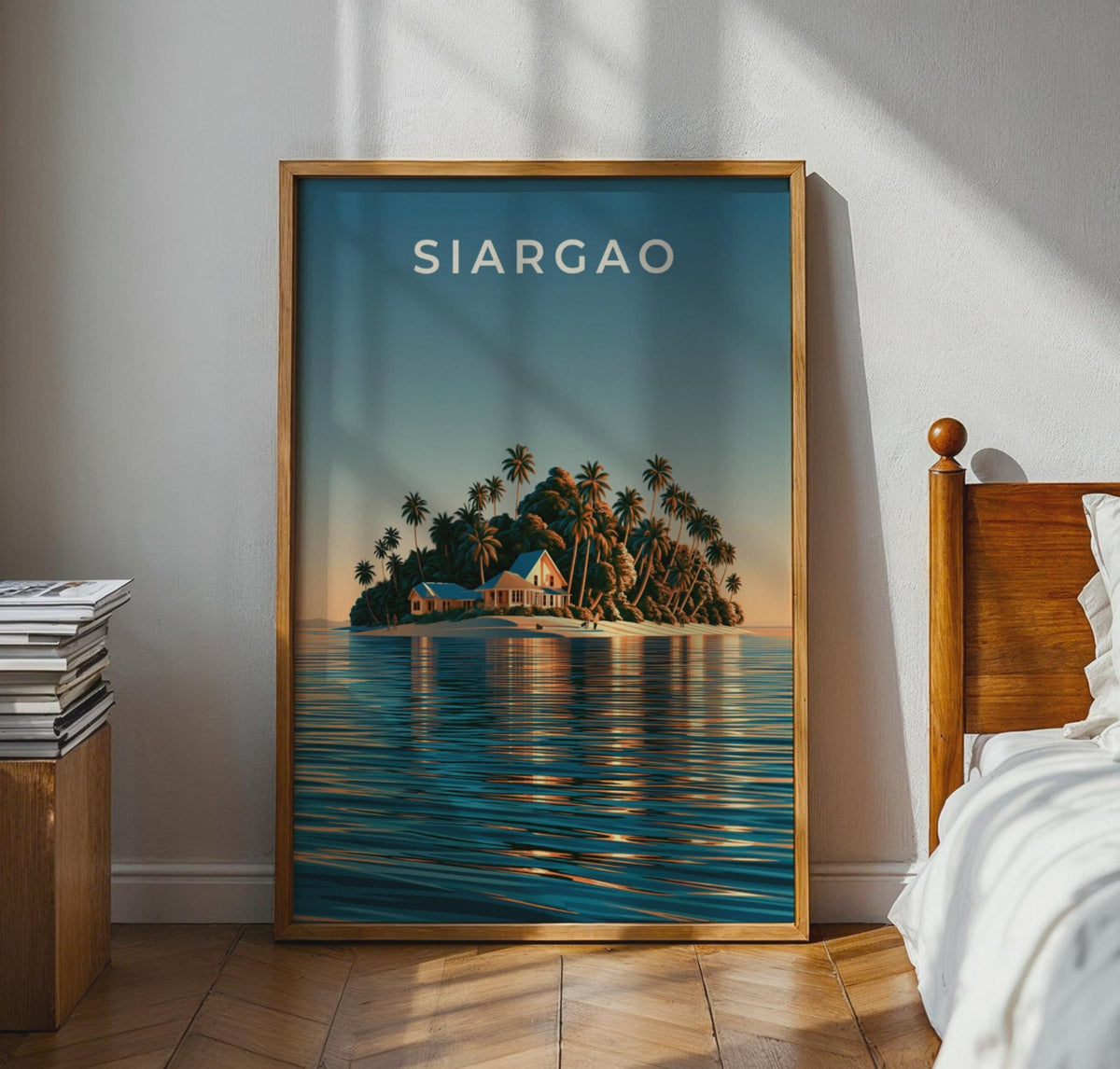 Siargao Island Print, Philippines Wall Art, Tropical Palm Tree Poster, Beach House Decor - WanderWall