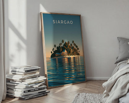 Siargao Island Print, Philippines Wall Art, Tropical Palm Tree Poster, Beach House Decor - WanderWall