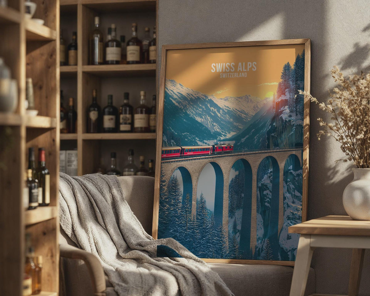 Swiss Alps Travel Poster Wall Art - WanderWall