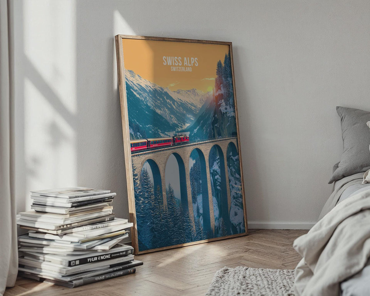 Swiss Alps Travel Poster Wall Art - WanderWall
