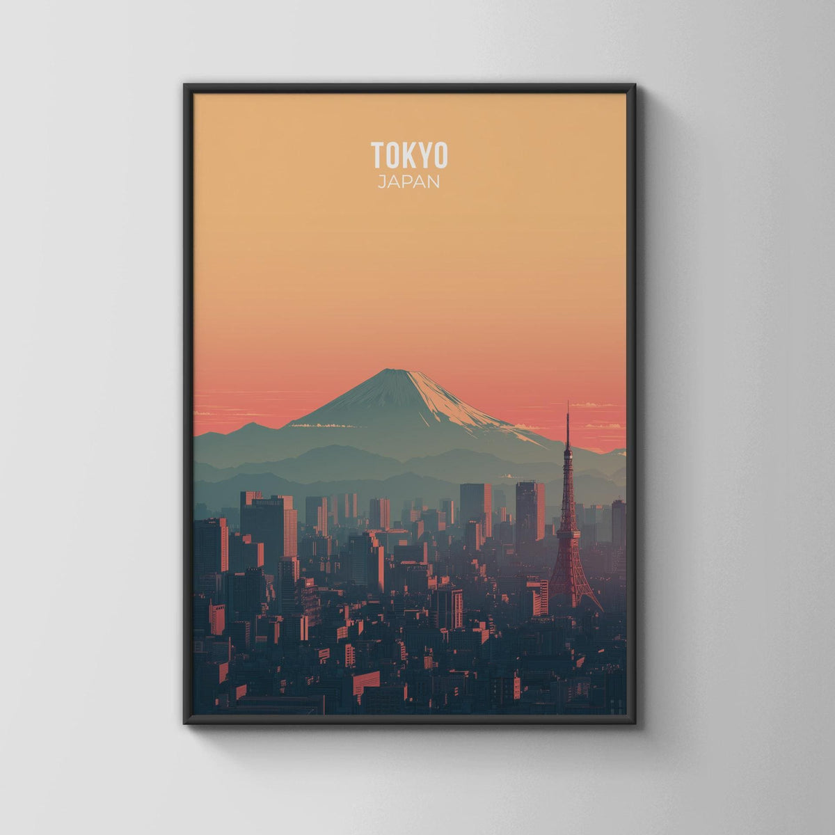 Tokyo Japan Print Mountain Fuji Cityscape Wall Art - WanderWall