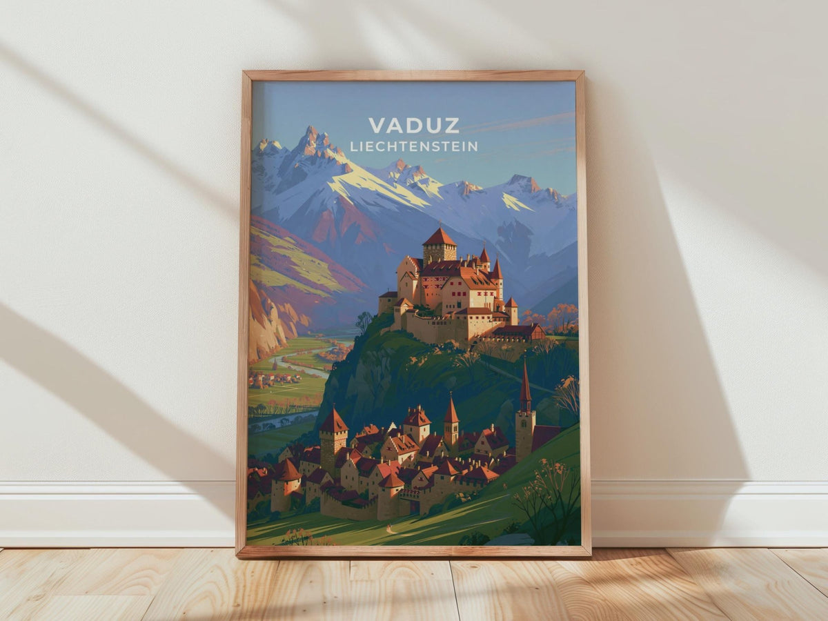 Vaduz Liechtenstein Travel Poster - WanderWall