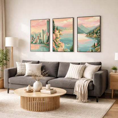 Vancouver Set of 3 Posters | Vancouver Gallery Wall Art - WanderWall