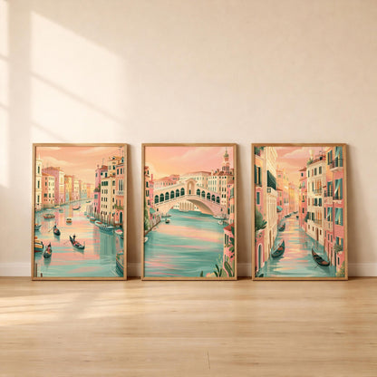 Venice Set of 3 Posters | Venice Gallery Wall Art - WanderWall