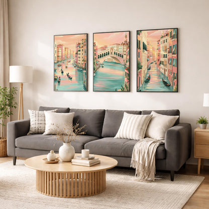 Venice Set of 3 Posters | Venice Gallery Wall Art - WanderWall