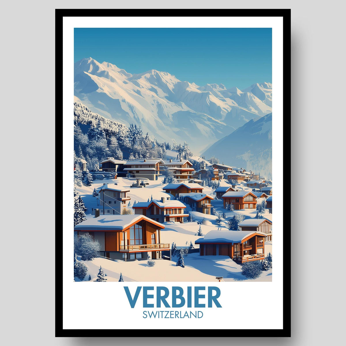 Verbier Ski Resort Poster - WanderWall