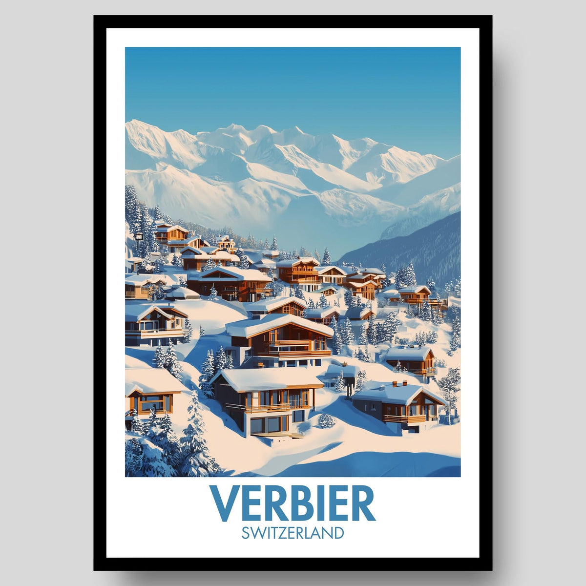 Verbier Ski Resort Poster - WanderWall