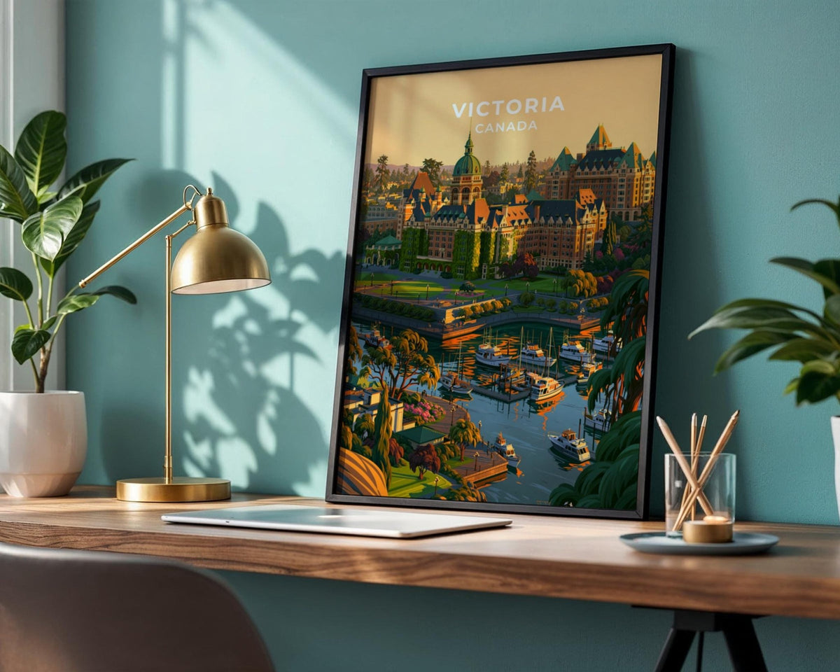 Victoria British Columbia Travel Poster - WanderWall