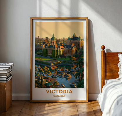 Victoria British Columbia Travel Poster - WanderWall