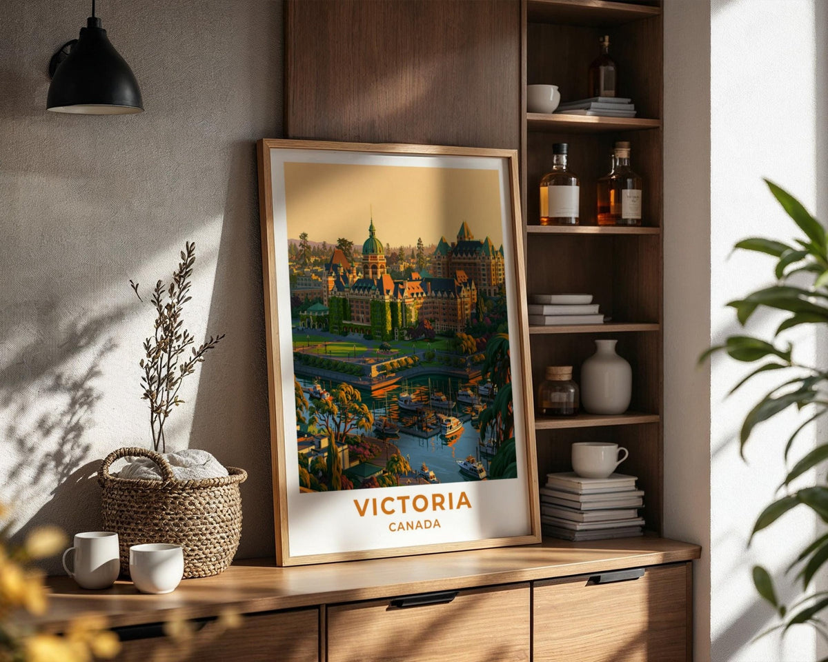 Victoria British Columbia Travel Poster - WanderWall