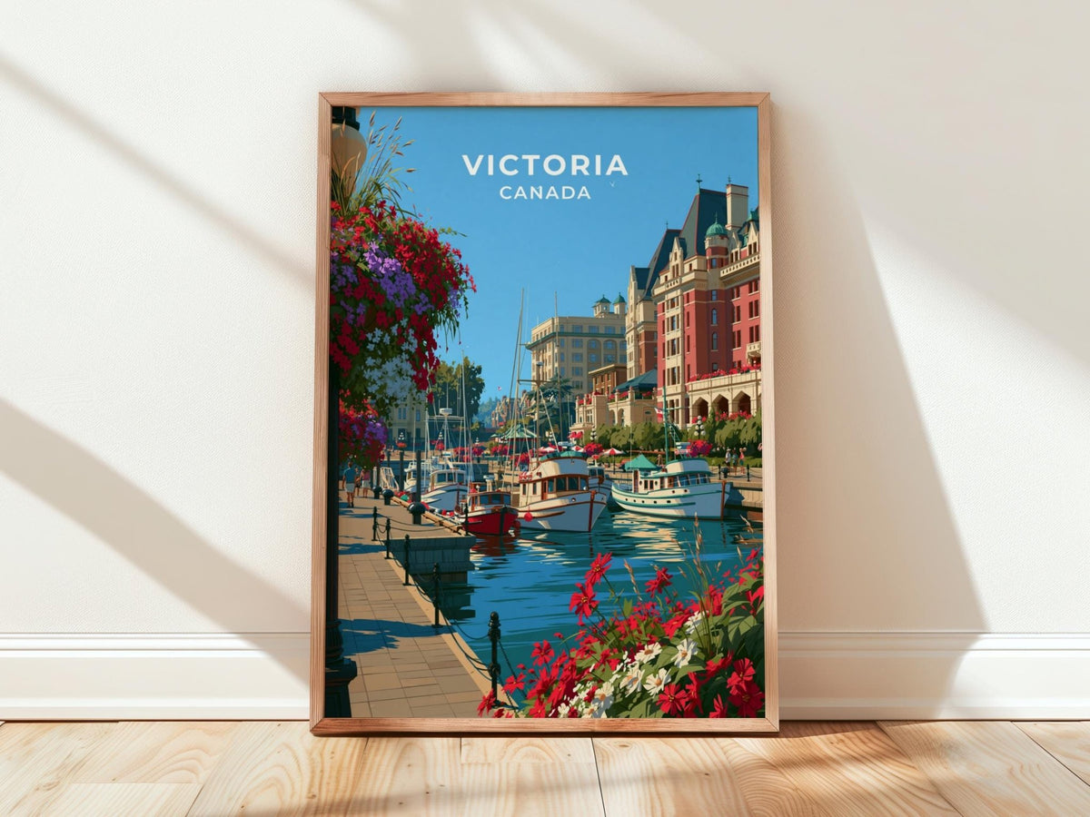 Victoria British Columbia Travel Poster - WanderWall
