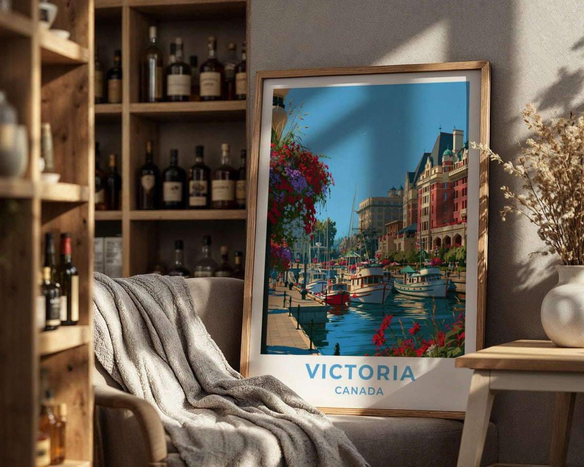 Victoria British Columbia Travel Poster - WanderWall
