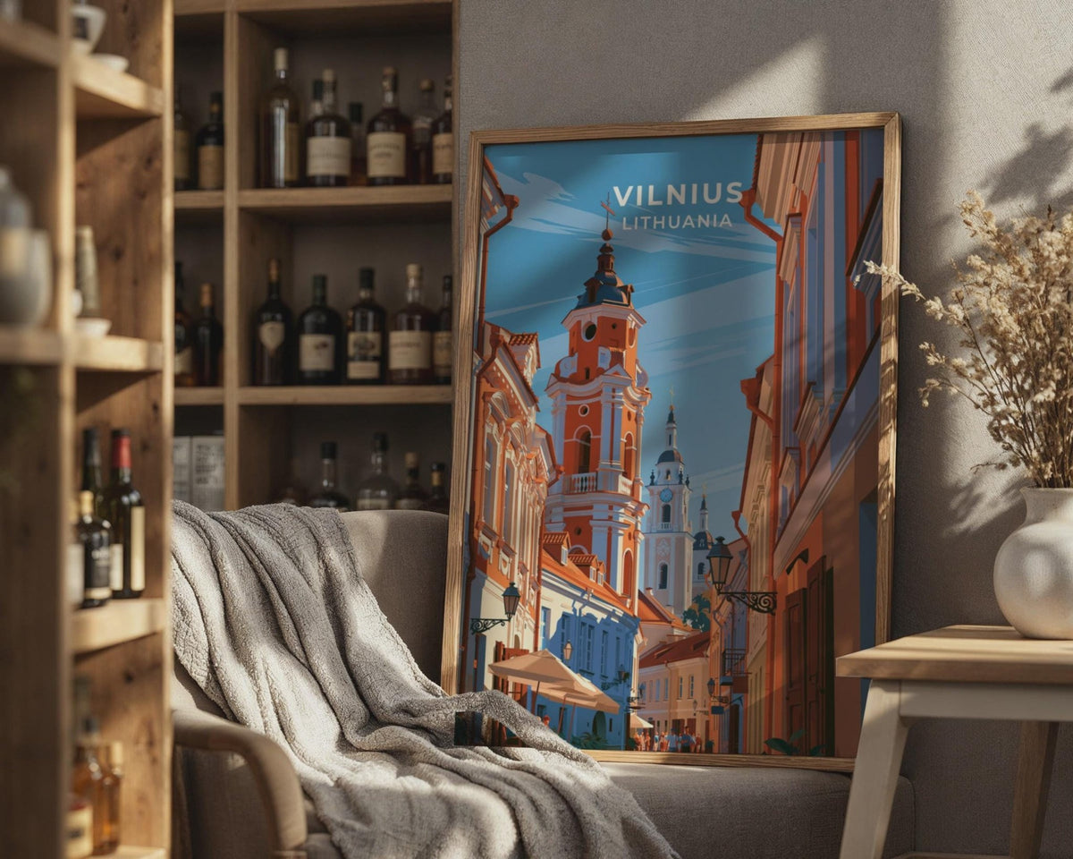 Vilnius Lithuania Travel Poster - WanderWall