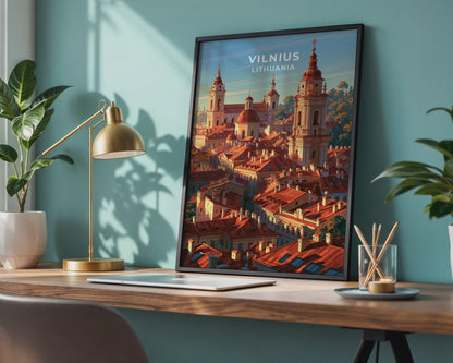 Vilnius Lithuania Travel Poster - WanderWall