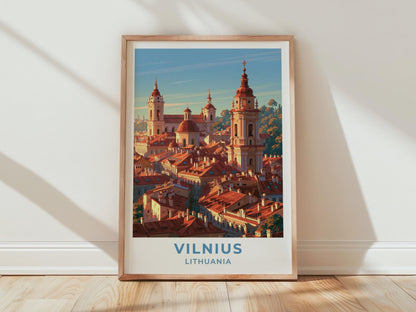 Vilnius Lithuania Travel Poster - WanderWall