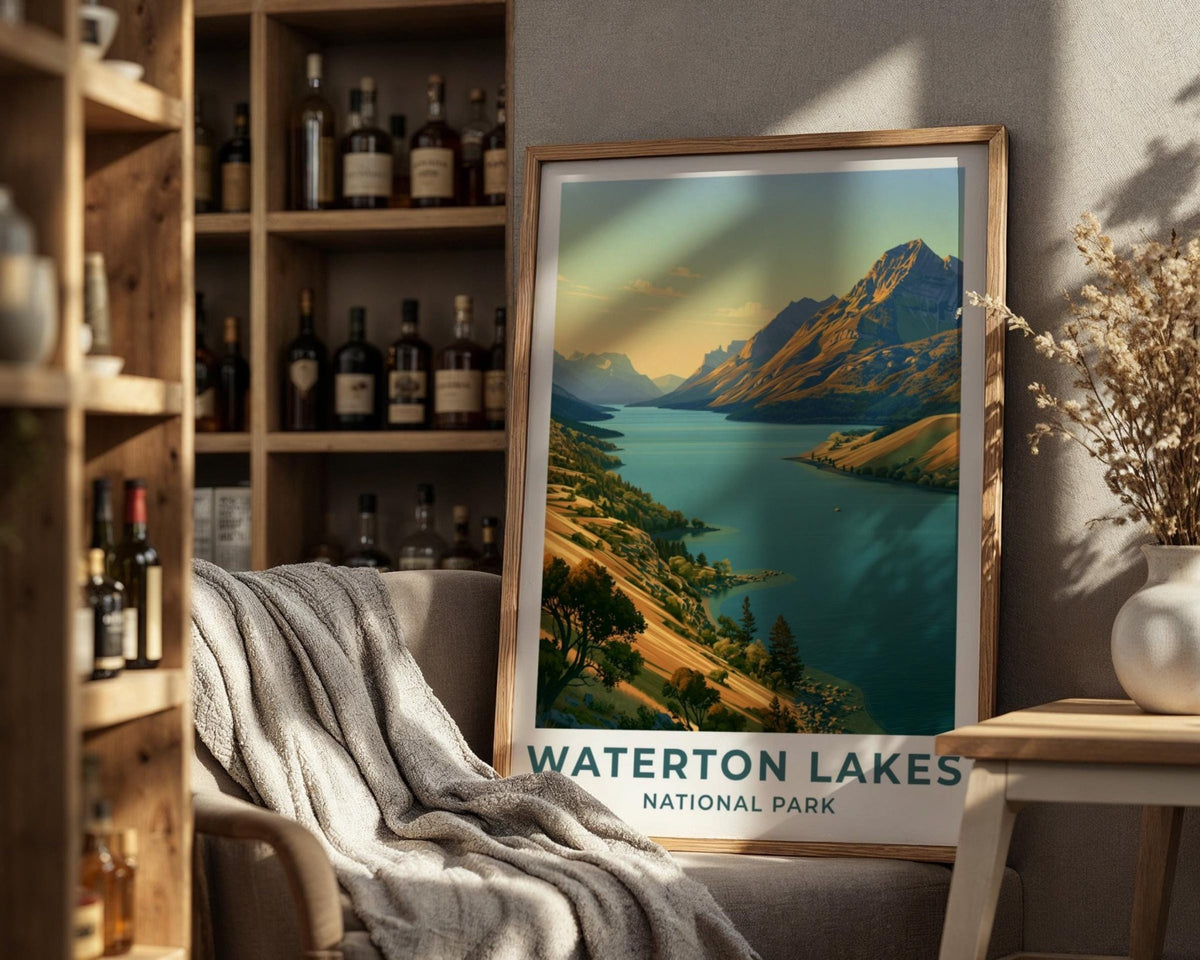 Waterton Lakes National Park Alberta Travel Poster - WanderWall