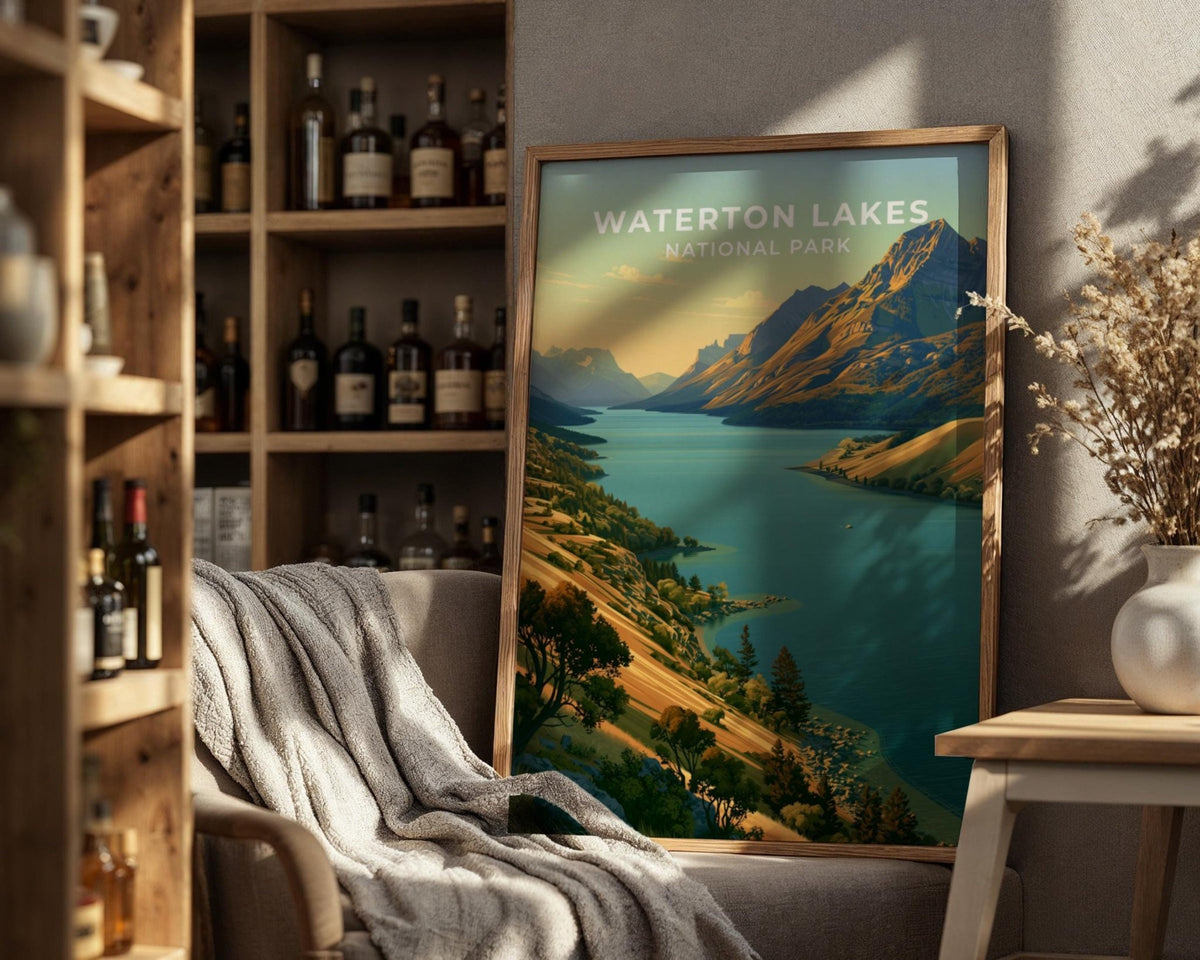 Waterton Lakes National Park Alberta Travel Poster - WanderWall