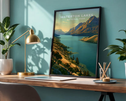 Waterton Lakes National Park Alberta Travel Poster - WanderWall