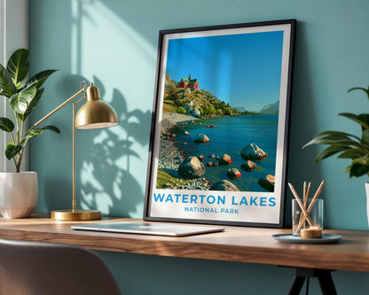 Waterton Lakes National Park Alberta Travel Poster - WanderWall