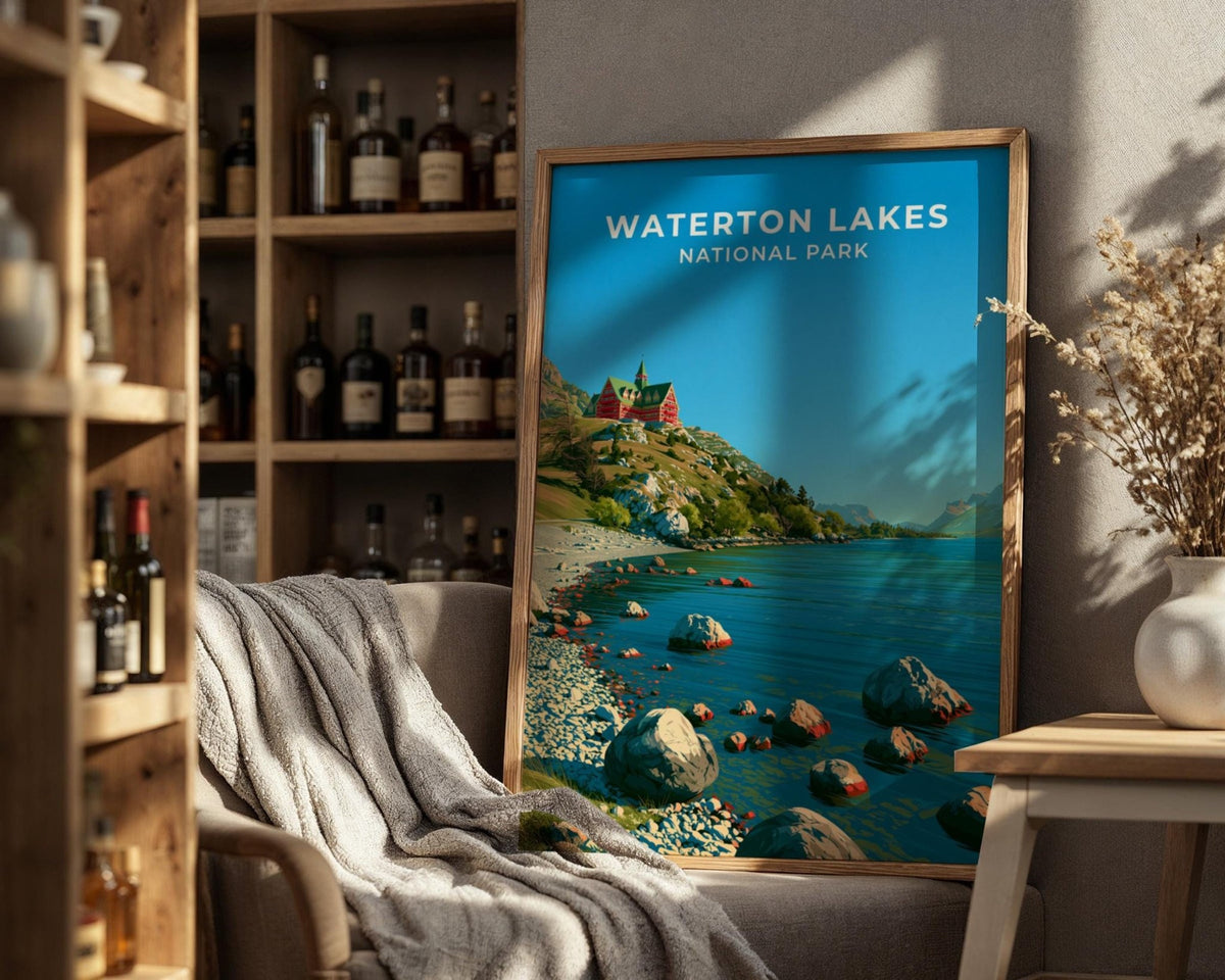 Waterton Lakes National Park Alberta Travel Poster - WanderWall