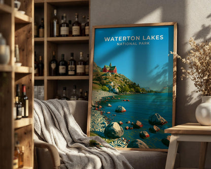 Waterton Lakes National Park Alberta Travel Poster - WanderWall