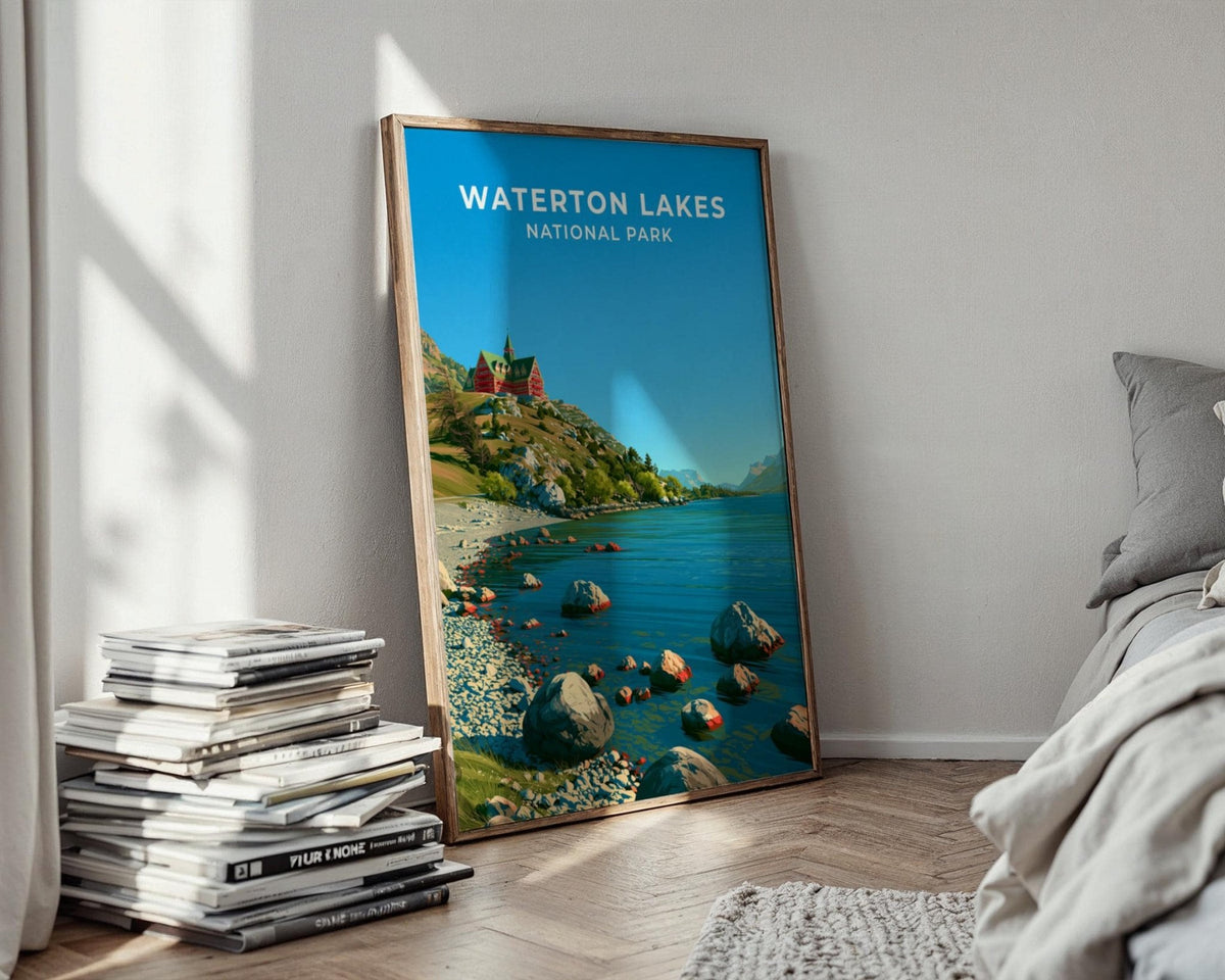 Waterton Lakes National Park Alberta Travel Poster - WanderWall