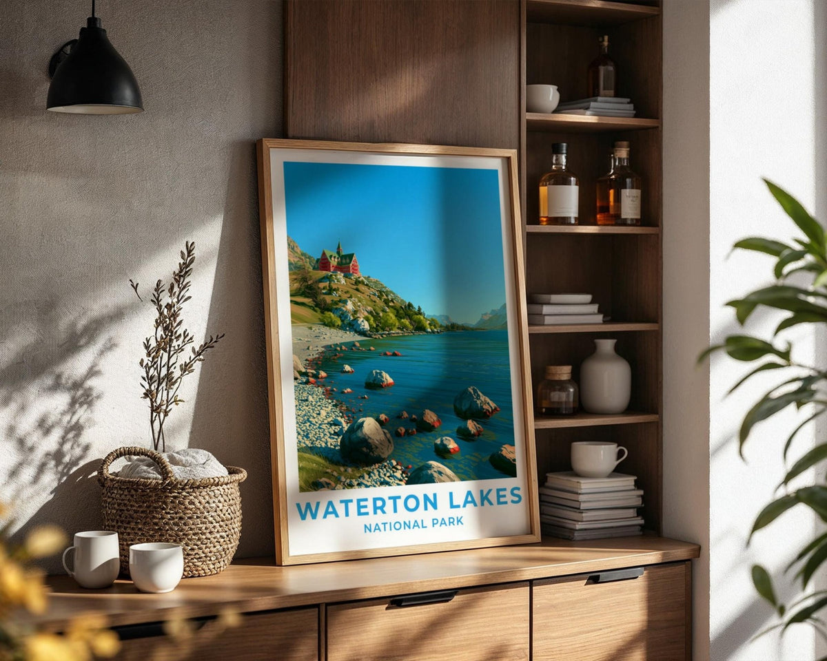 Waterton Lakes National Park Alberta Travel Poster - WanderWall
