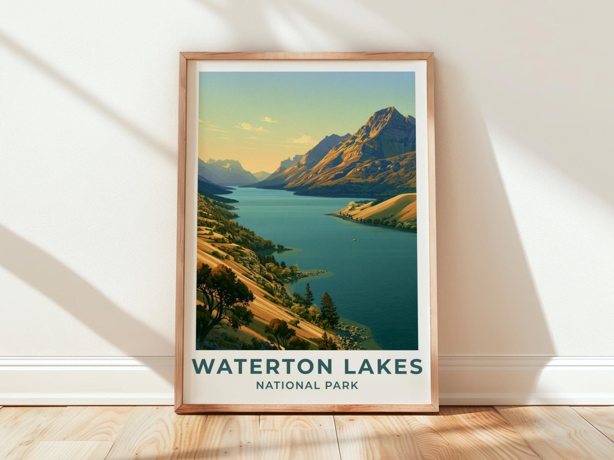 Waterton Lakes National Park Alberta Travel Poster - WanderWall