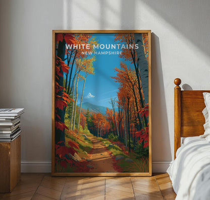 White Mountains New Hampshire Travel Poster - WanderWall