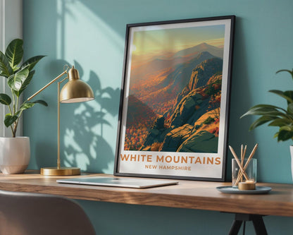 White Mountains New Hampshire Travel Poster - WanderWall
