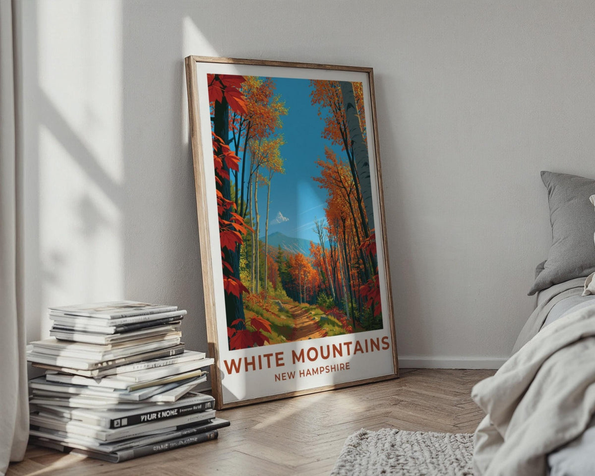 White Mountains New Hampshire Travel Poster - WanderWall