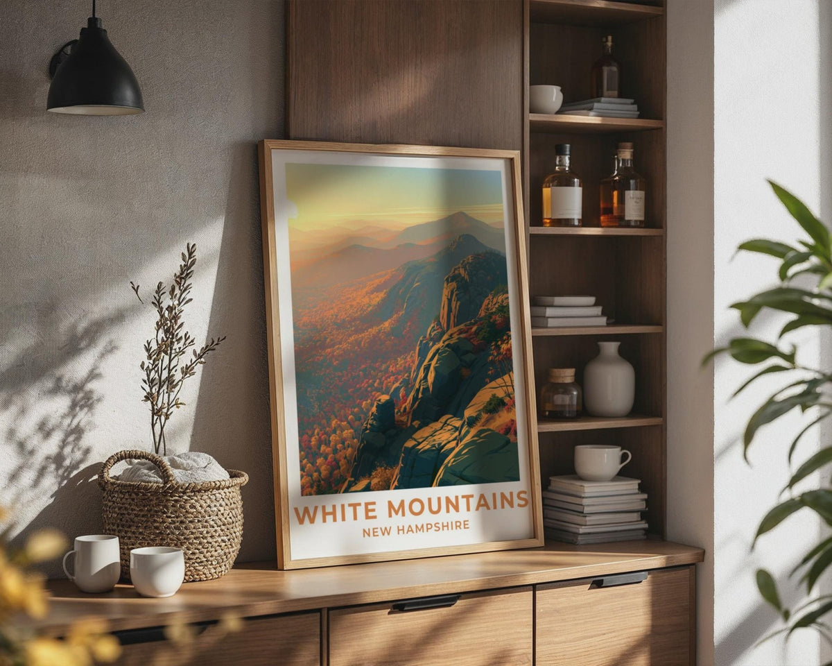 White Mountains New Hampshire Travel Poster - WanderWall