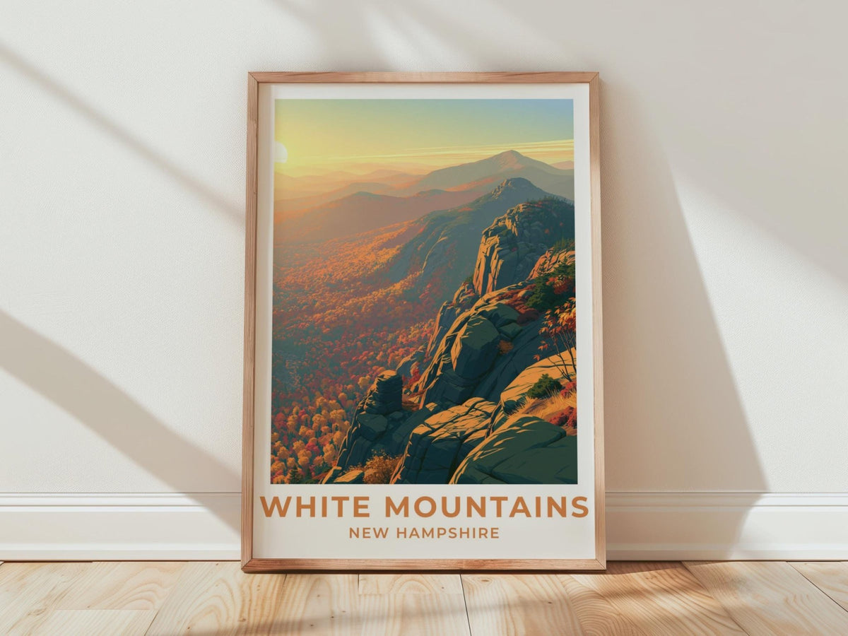 White Mountains New Hampshire Travel Poster - WanderWall