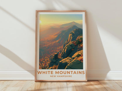 White Mountains New Hampshire Travel Poster - WanderWall