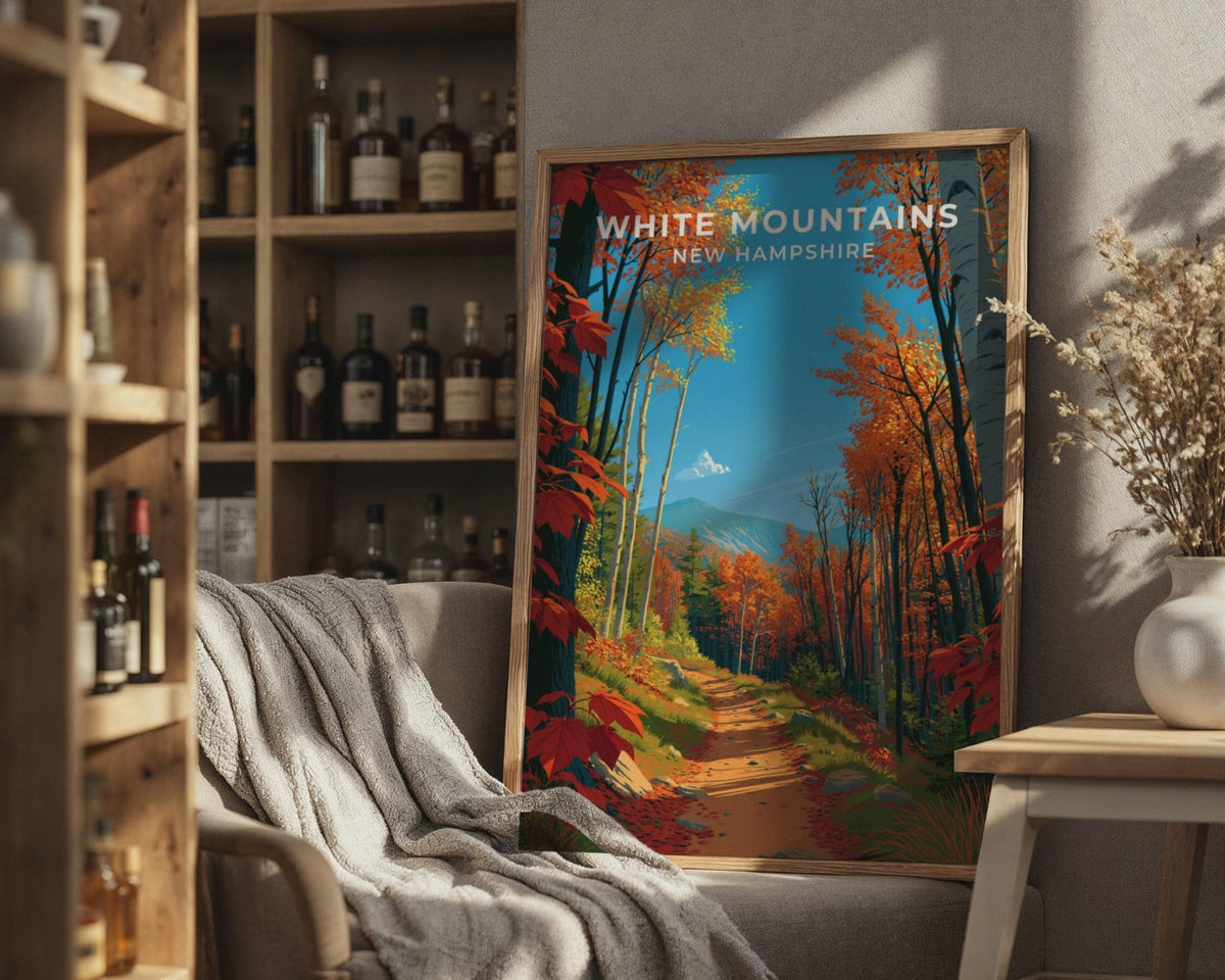 White Mountains New Hampshire Travel Poster - WanderWall