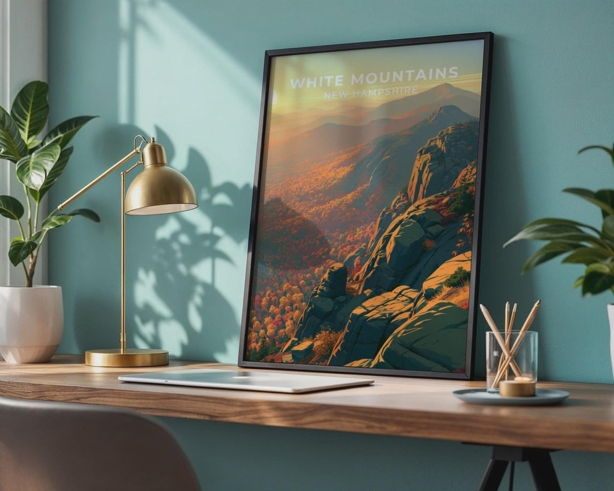 White Mountains New Hampshire Travel Poster - WanderWall