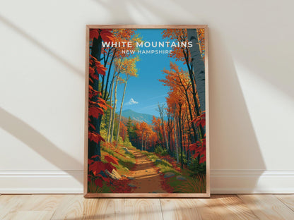 White Mountains New Hampshire Travel Poster - WanderWall