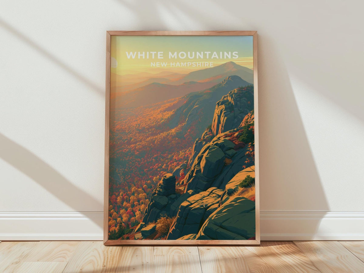 White Mountains New Hampshire Travel Poster - WanderWall