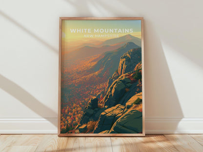 White Mountains New Hampshire Travel Poster - WanderWall