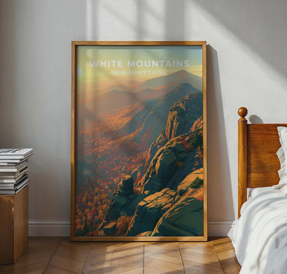 White Mountains New Hampshire Travel Poster - WanderWall