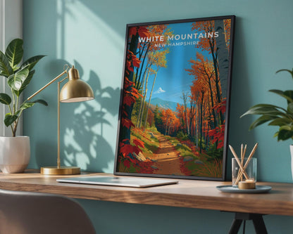 White Mountains New Hampshire Travel Poster - WanderWall