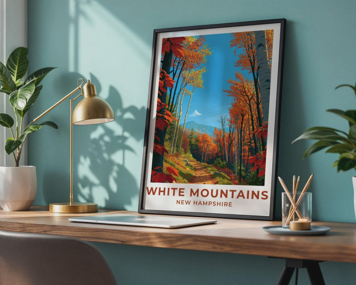 White Mountains New Hampshire Travel Poster - WanderWall