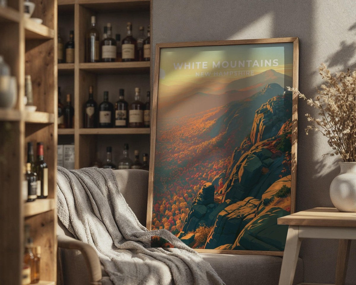 White Mountains New Hampshire Travel Poster - WanderWall