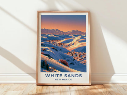 White Sands New Mexico Travel Poster - WanderWall