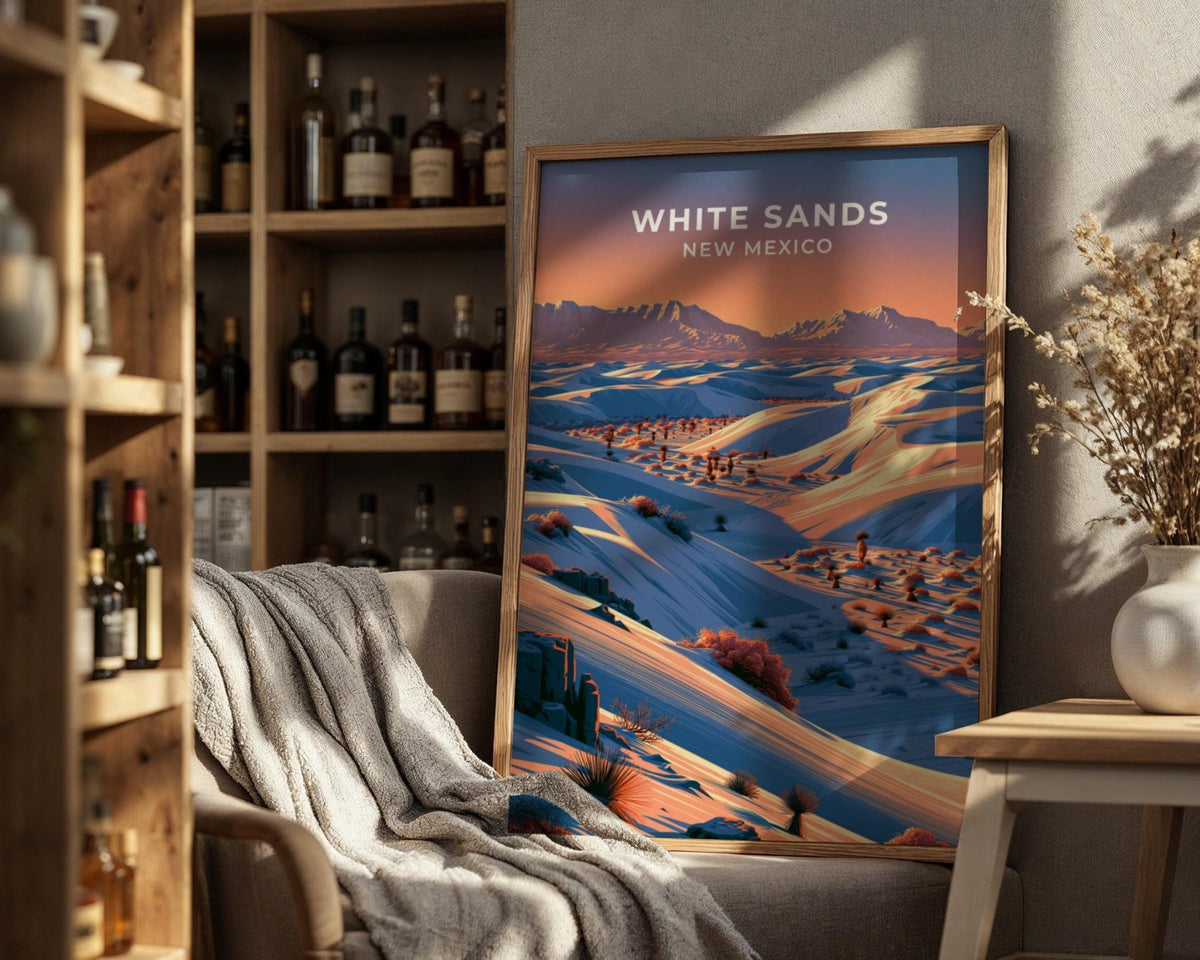 White Sands New Mexico Travel Poster - WanderWall