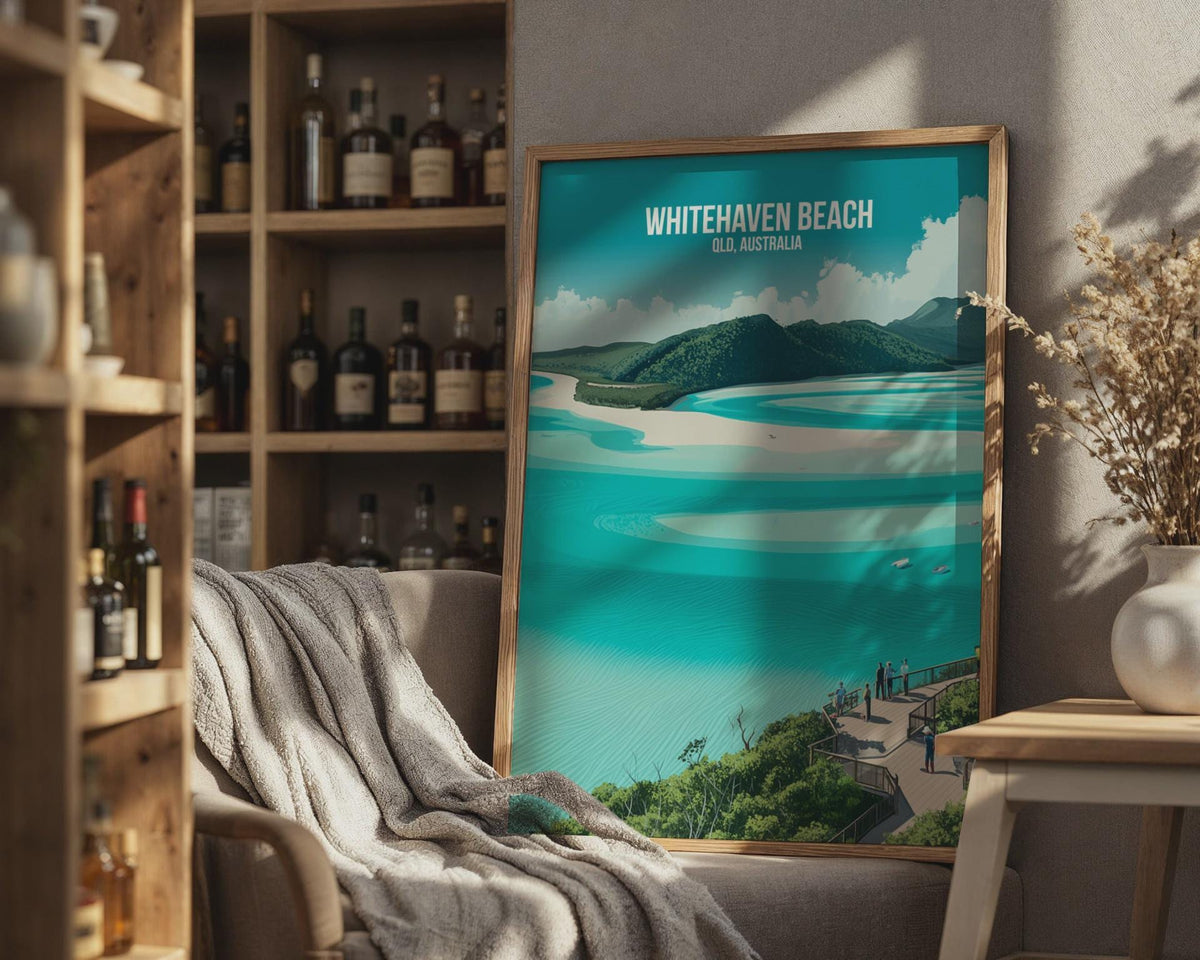 Whitehaven Beach Landscape Print QLD Australia Wall Art - WanderWall