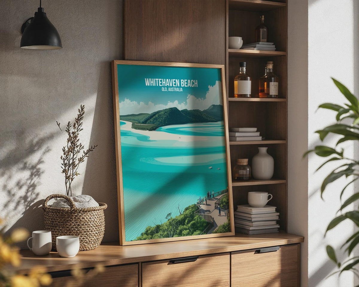 Whitehaven Beach Landscape Print QLD Australia Wall Art - WanderWall