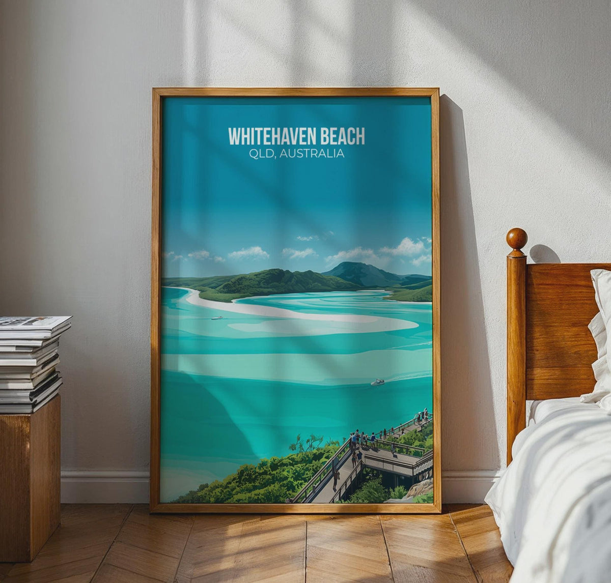 Whitehaven Beach Poster QLD Australia Coastal Wall Art - WanderWall